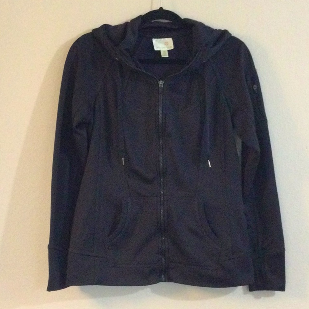 TANGERINE, MEDIUM, BLACK, ZIP UP HOODIE ATHLETIC, USED